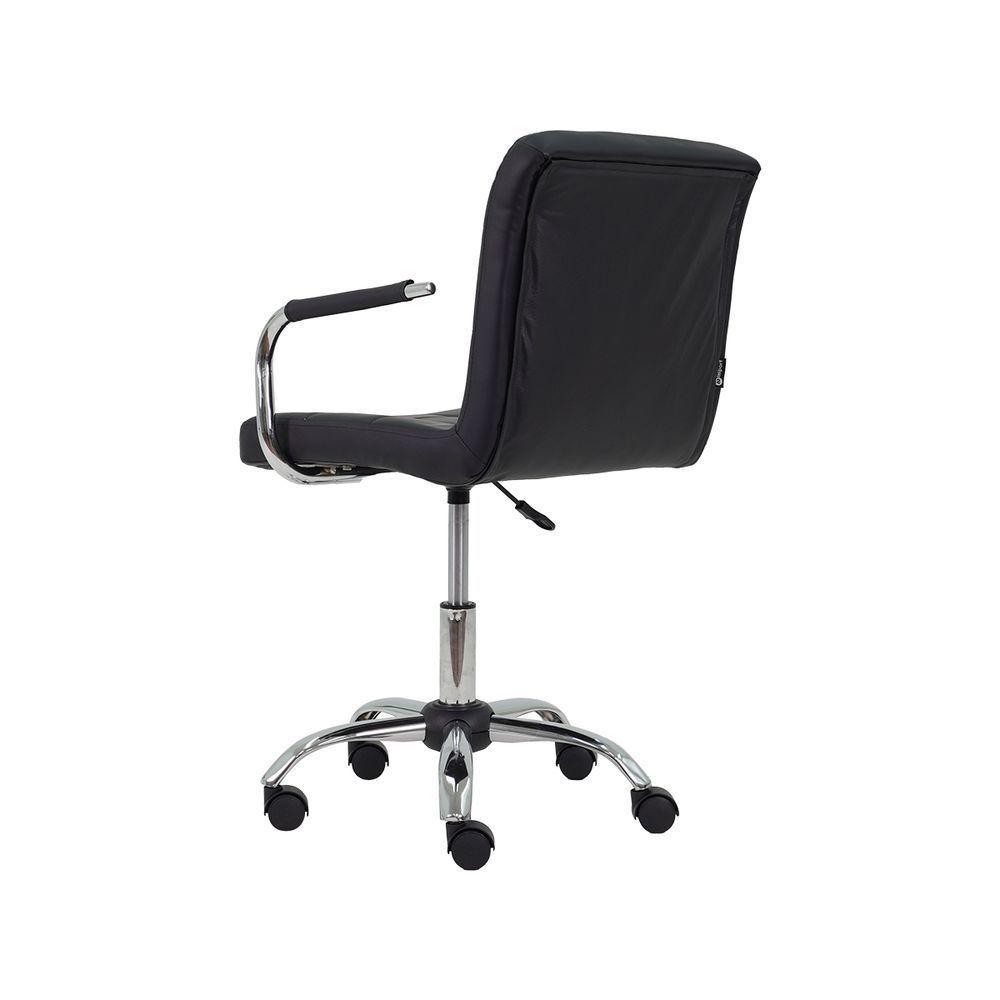 Cadeira De Escritório Gomos Preta Com Altura Ajustável Estofada Preto - 5