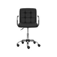 Cadeira De Escritório Gomos Preta Com Altura Ajustável Estofada Preto - 2