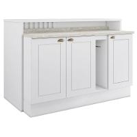 Kit Ilha Gourmet Com Balcões 80cm, 40cm E Porta Toalha Americana Branco - Móveis Henn Branco - 1