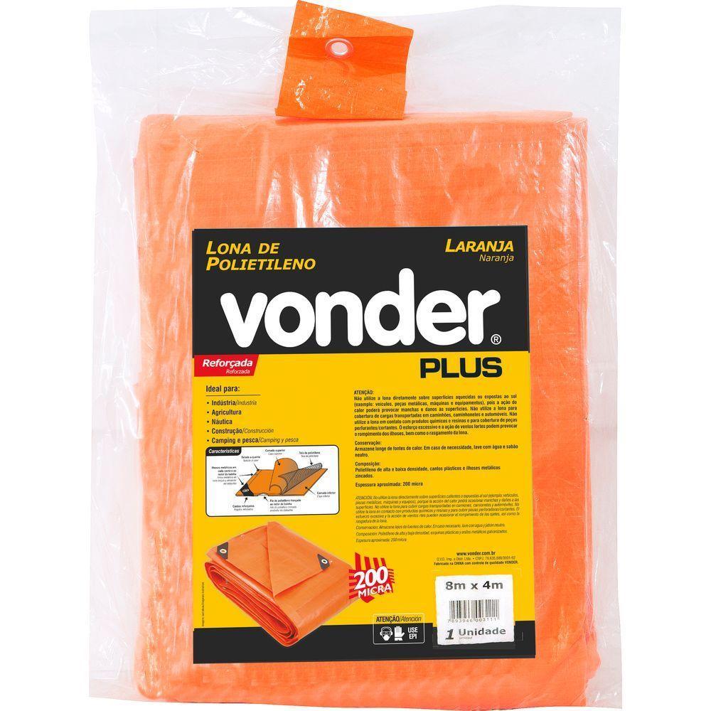Lona Polietileno 12x8m Laranja 200 Micras Reforçada - Vonder - 1