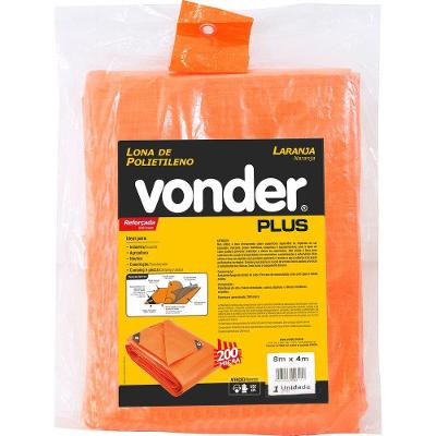 Lona Polietileno 12x8m Laranja 200 Micras Reforçada - Vonder
