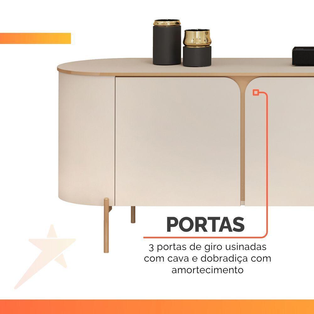 Rack Bancada Com Painel Led Para Tv Até 75 Polegadas Lívia Off White Off White - 7