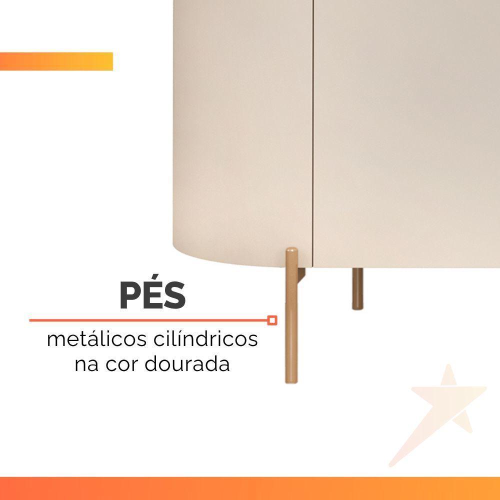 Rack Bancada Com Painel Led Para Tv Até 75 Polegadas Lívia Off White Off White - 8