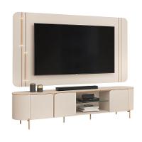 Rack Bancada Com Painel Led Para Tv Até 75 Polegadas Lívia Off White Off White - 1