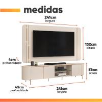 Rack Bancada Com Painel Led Para Tv Até 75 Polegadas Lívia Off White Off White - 3