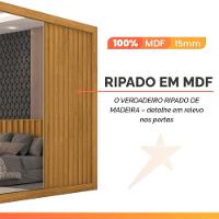 Guarda Roupas Casal 3 Portas De Correr Com Espelho Ripado 100% Mdf 6 Gavetas Dublin Madeirado - 5