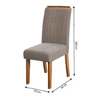 Conjunto De 2 Cadeiras Estofada Sala De Jantar Grécia Dobuê Madeirado/mascavo - 2