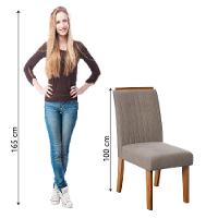 Conjunto De 2 Cadeiras Estofada Sala De Jantar Grécia Dobuê Madeirado/mascavo - 4