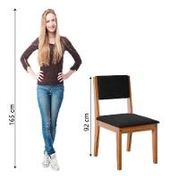 Conjunto 2 Cadeiras Estofada Sala De Jantar Trento Dobuê Madeirado / Preto - 6