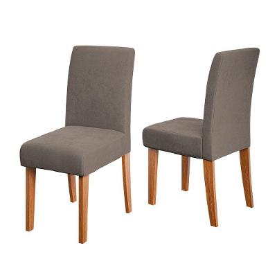 Conjunto 2 Cadeiras Estofada Sala De Jantar Trieste Dobuê Madeirado/mascavo