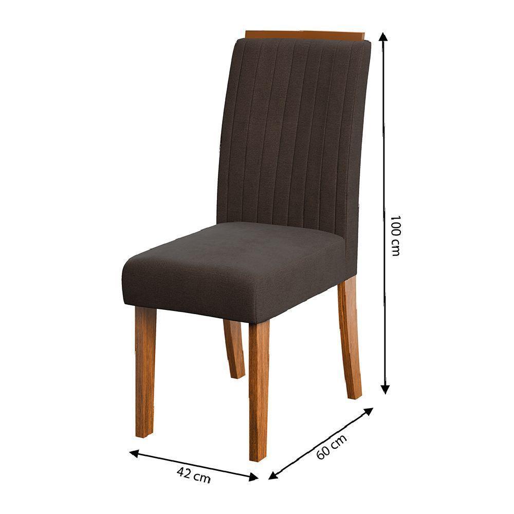 Conjunto De 2 Cadeiras Estofada Sala De Jantar Grécia Dobuê Madeirado/chocolate - 2