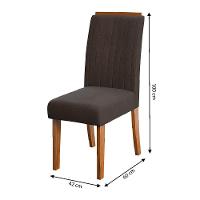 Conjunto De 2 Cadeiras Estofada Sala De Jantar Grécia Dobuê Madeirado/chocolate - 2