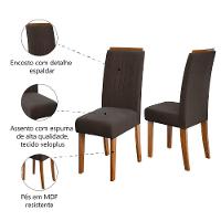 Conjunto De 2 Cadeiras Estofada Sala De Jantar Grécia Dobuê Madeirado/chocolate - 3