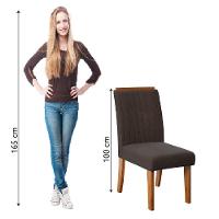 Conjunto De 2 Cadeiras Estofada Sala De Jantar Grécia Dobuê Madeirado/chocolate - 4