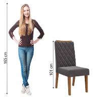 Conjunto Com 2 Cadeiras Estofadas Veludo Sala De Jantar Bele Viero Madeirado / Cinza - 4
