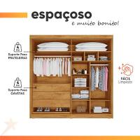 Guarda Roupas Casal 4 Portas 3 Gavetas 100% Mdf Tunis Madeirado/off White - 3