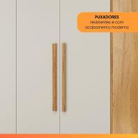 Guarda Roupas Casal 4 Portas 3 Gavetas 100% Mdf Tunis Madeirado/off White