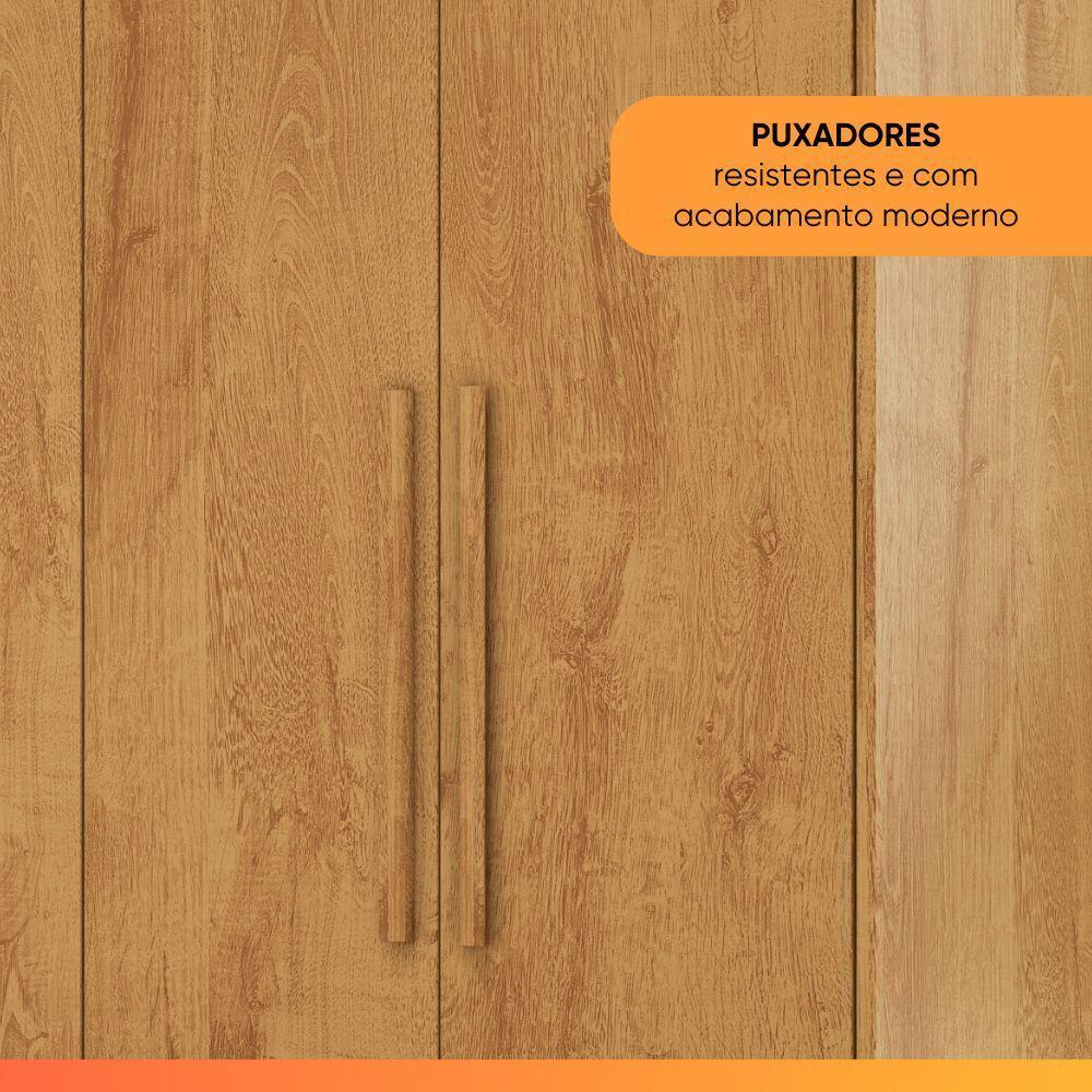 Guarda Roupas Casal 4 Portas 3 Gavetas 100% Mdf Tunis Madeirado - 6