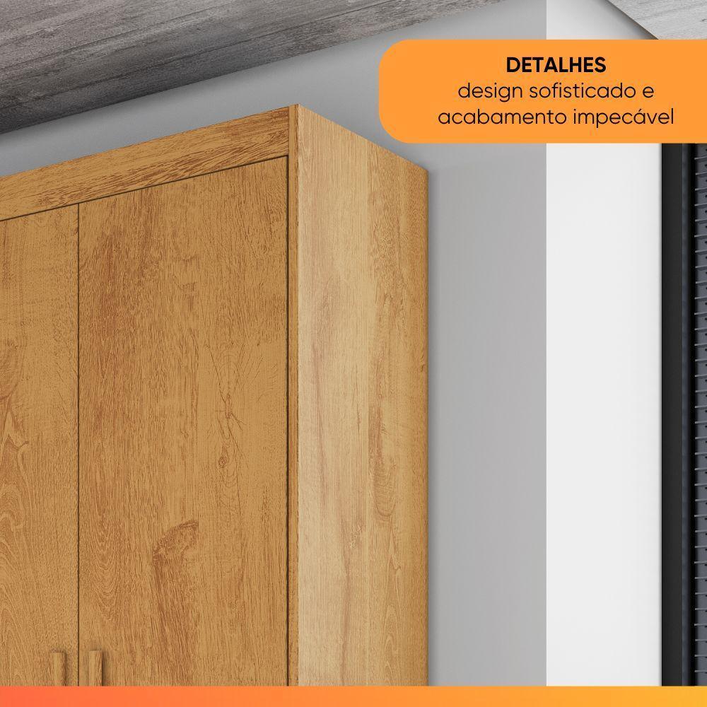 Guarda Roupas Casal 4 Portas 3 Gavetas 100% Mdf Tunis Madeirado - 8