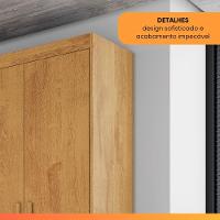 Guarda Roupas Casal 4 Portas 3 Gavetas 100% Mdf Tunis Madeirado - 8