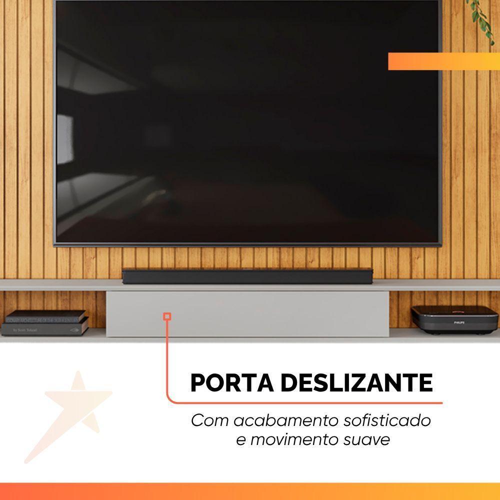 Painel Para TV Até 70 Polegadas Frisado Com Nichos River Madeirado/Off White - 7