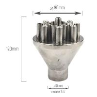 Bico Para Fontes Chafarizes E Lagos Fixo Em Inox Multijatos Rosca Interna De 1" - 2