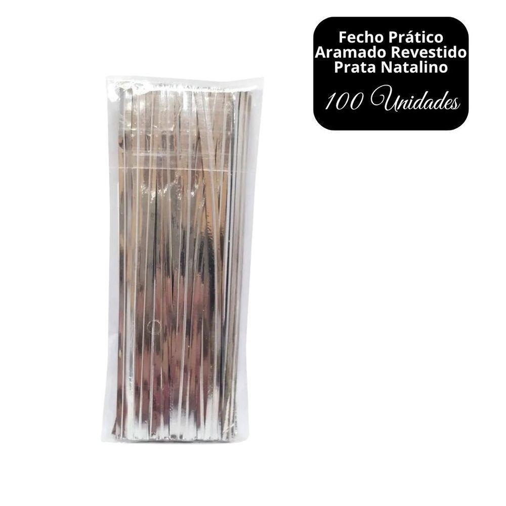 Jogo Fecho Prático Aramado Flexível Prata 100 Unidades 11cm - Magizi - 4