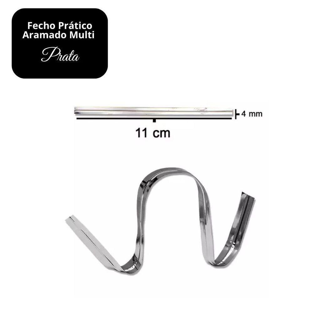 Jogo Fecho Prático Aramado Flexível Prata 100 Unidades 11cm - Magizi - 5