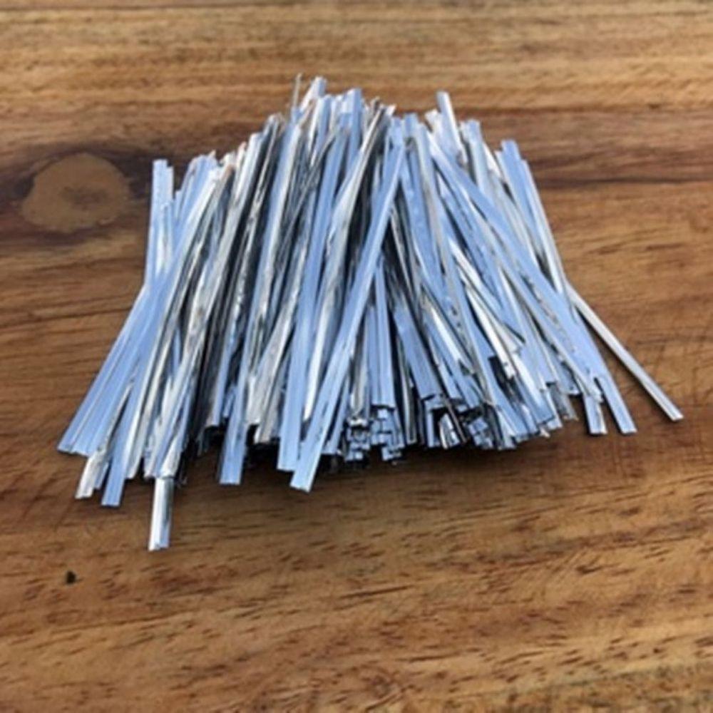 Jogo Fecho Prático Aramado Flexível Prata 100 Unidades 11cm - Magizi - 8