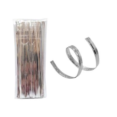 Jogo Fecho Prático Aramado Flexível Prata 100 Unidades 11cm - Magizi