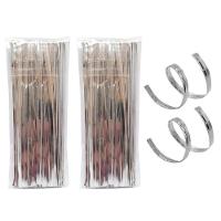 Kit 200 Fecho Prático Aramado Flexível Prata 11cm X 4mm - Magizi - 1