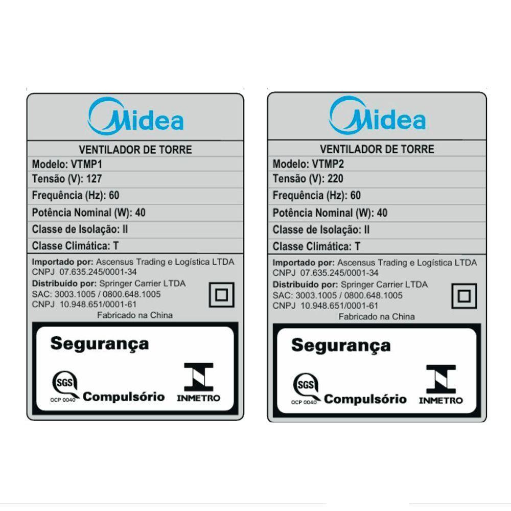 Ventilador De Torre Preto Midea VTMP2 220V - 10