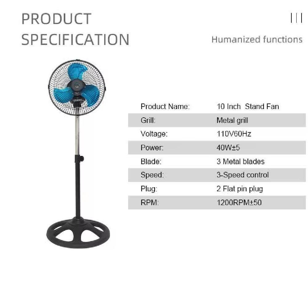 Ventilador De Chao Coluna Forte Silencioso Turbo Coluna Pedestal 3 Velocidades Helice Grade Metal 110V - 8