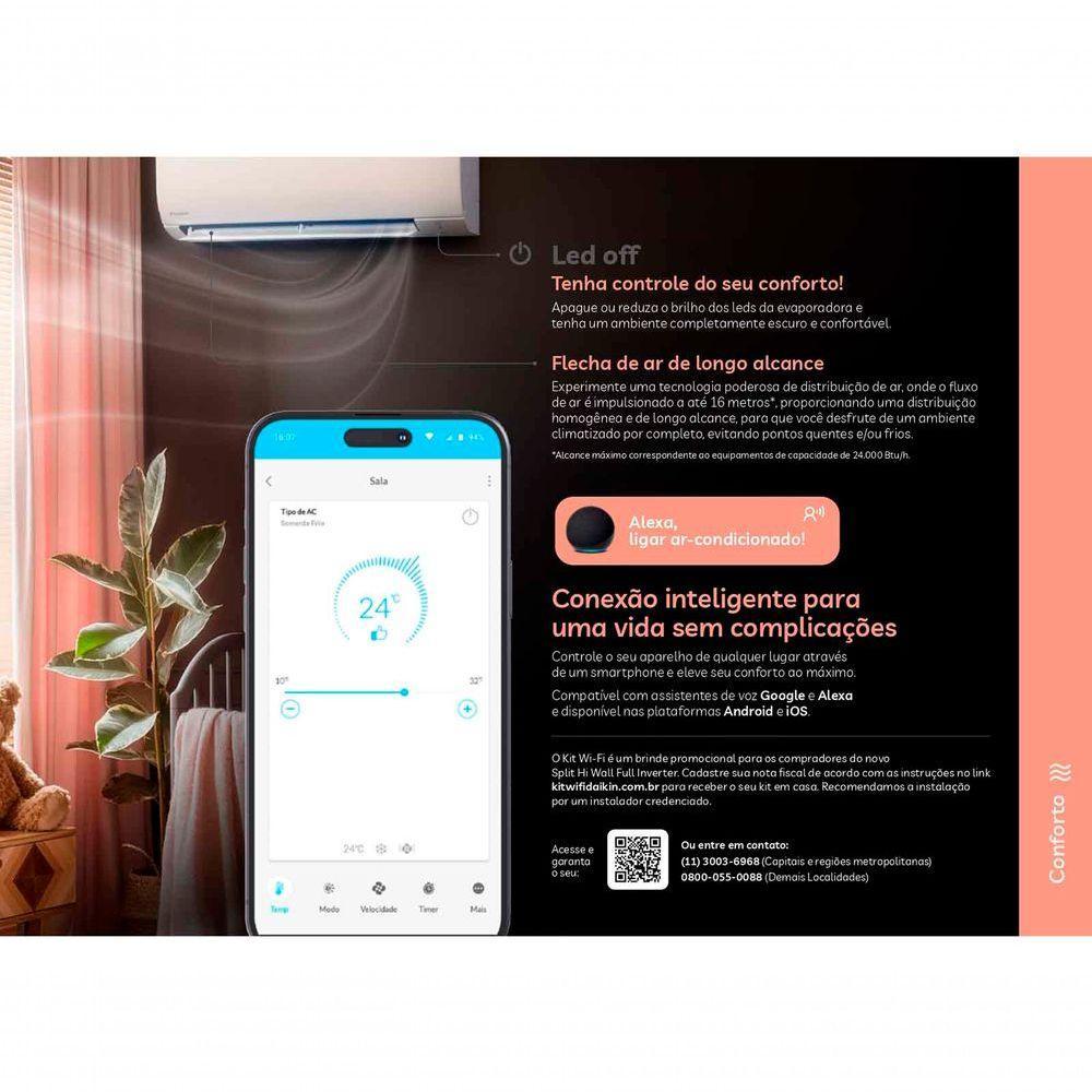 Ar Condicionado Split Hi Wall Full Inverter Daikin 24.000 BTUs R-32 Quente e Frio 220V - 5