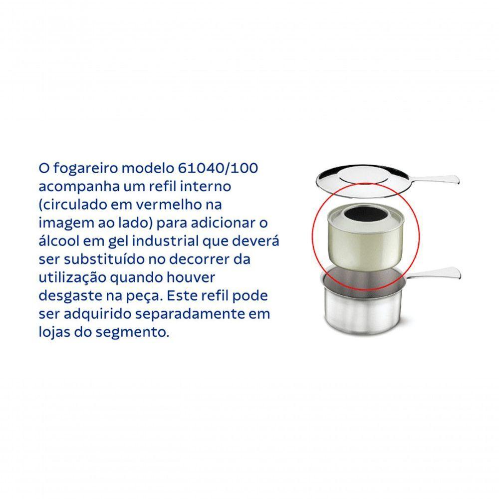 Rechaud Tramontina Solar Aço Inox Com Fogareiro E Tampa 6,1 Litros - 3