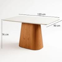 Mesa Jantar Maya Retangular Tampo Laqueado Vidro Luka Decor Off White - 4