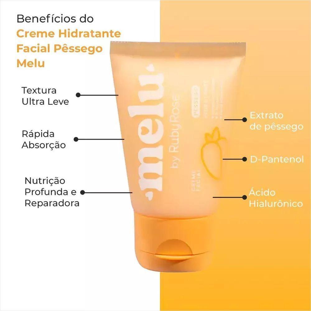 Ruby Rose Creme Facial Hidratante Pessego Melu Rr5602 40g - 7