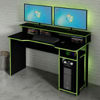 Mesa Gamer Com Porta Cpu 136cm Preto/verde - 1