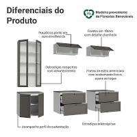 Estante Sala De Estar Com Rack + Cristaleira 230cm Vik Madesa 01 Branco-cinza