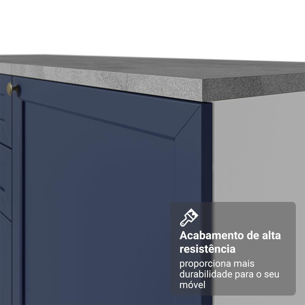 Estante Sala De Estar Com Rack + Cristaleira 230cm Vik Madesa 01 Branco-azul - 8
