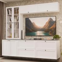 Estante Sala De Estar Com Rack + Cristaleira 230cm Vik Madesa 01 Branco - 1