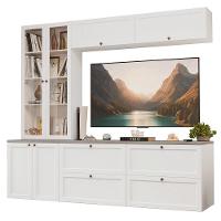 Estante Sala De Estar Com Rack + Cristaleira 230cm Vik Madesa 01 Branco - 2