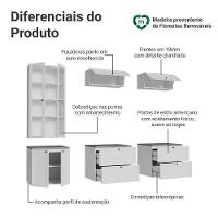 Estante Sala De Estar Com Rack + Cristaleira 230cm Vik Madesa 01 Branco