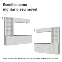 Estante Sala De Estar Com Rack + Cristaleira 230cm Vik Madesa 01 Branco - 5