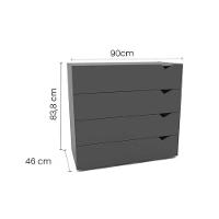 Cômoda Juvenil Porto C- 4 Gavetas Branco-verde - Politorno - 3