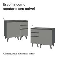 Gabinete Para Banheiro 100cm 1 Porta 3 Gavetas Nice Madesa 04 Cinza - 5