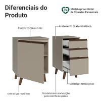 Gabinete Para Banheiro 100cm 1 Porta 3 Gavetas Nice Madesa 04 Crema - 5