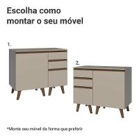 Gabinete Para Banheiro 100cm 1 Porta 3 Gavetas Nice Madesa 04 Crema - 6