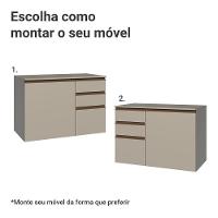 Gabinete Suspenso Para Banheiro 100cm 1 Porta 3 Gaveta Nice Madesa 03 Crema - 5