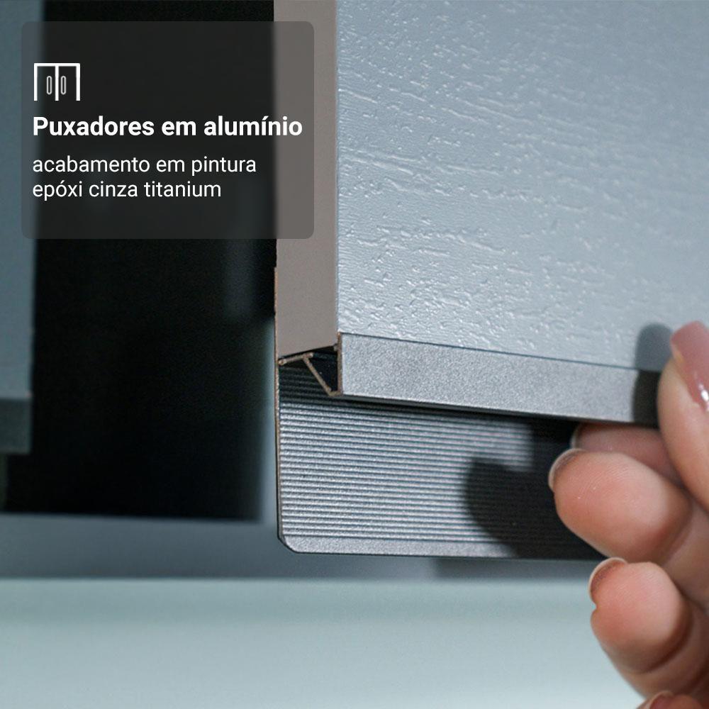 Gabinete Suspenso Para Banheiro 100cm 1 Porta 3 Gavetas Nice Madesa 03 Cinza - 7